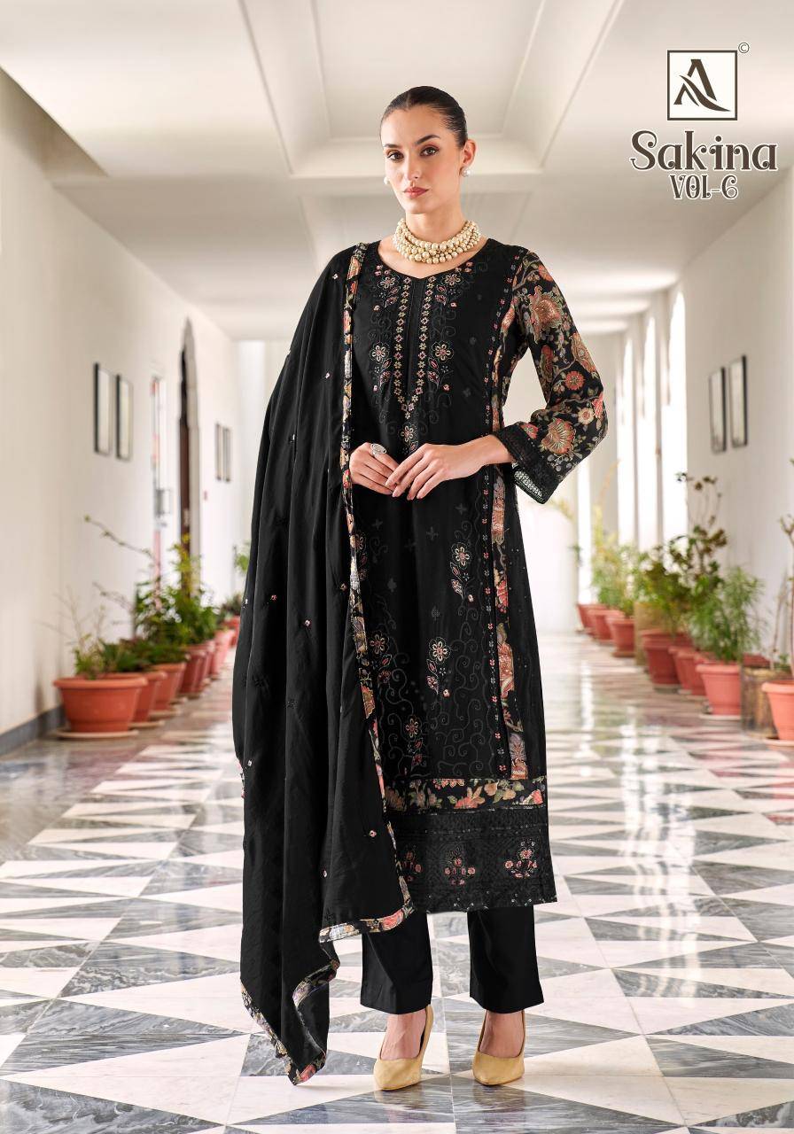 Alok suit sakina-6 Best wholesale dress materials in Hyderabad